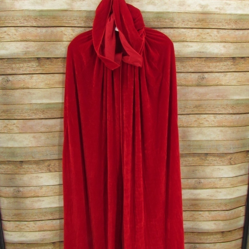 Rich Red Hooded Long Robe Adult - One Size